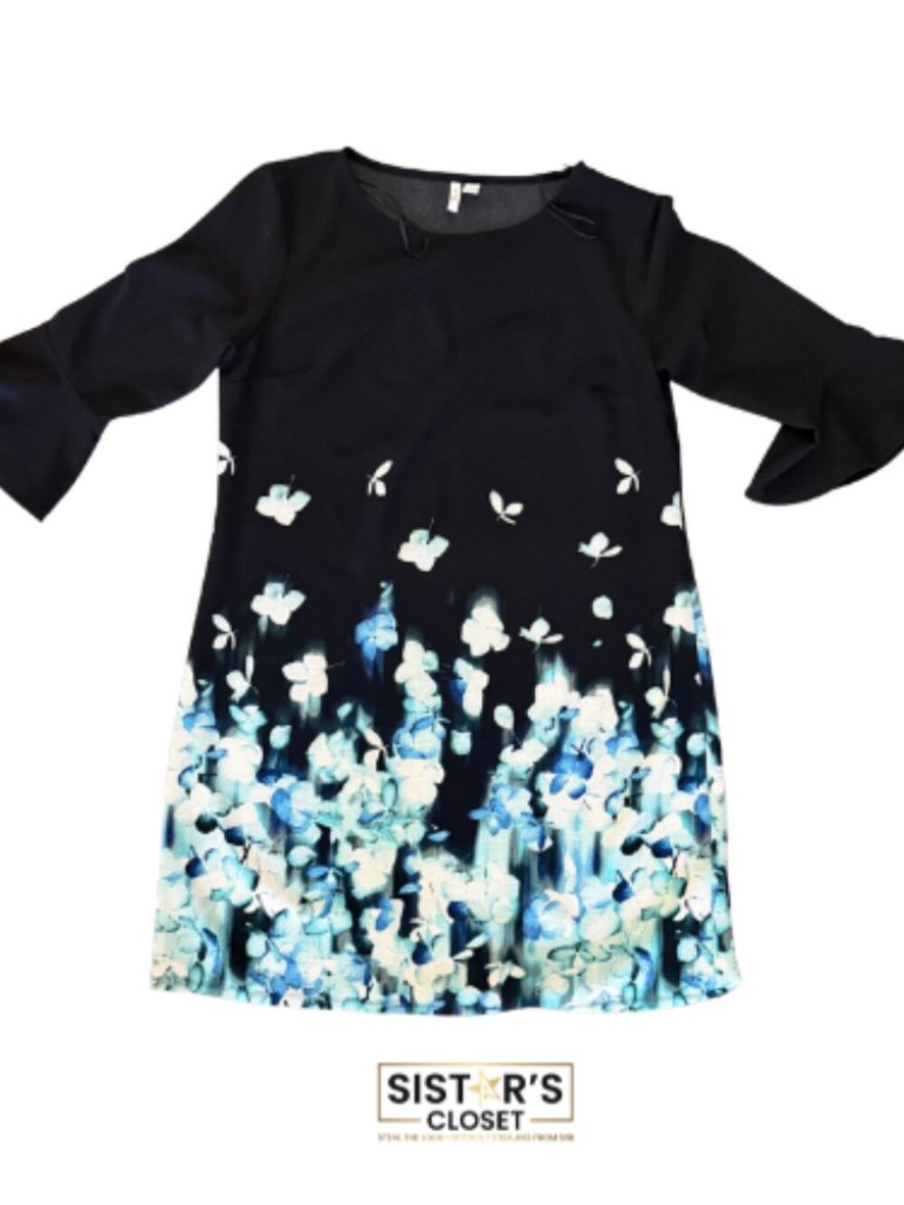 Elle Black Floral Print Dress